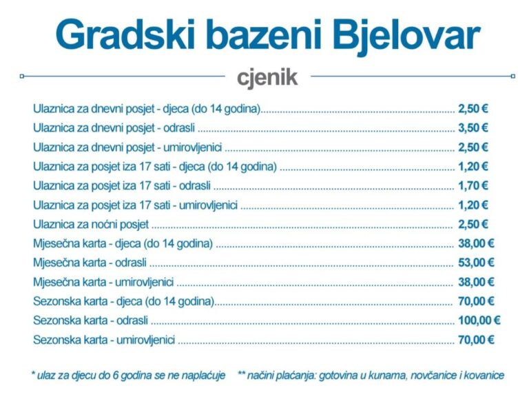 Cijenik Bazeni Bijelovar 2025 768x576